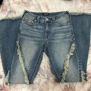True Religion Fray flare jeans